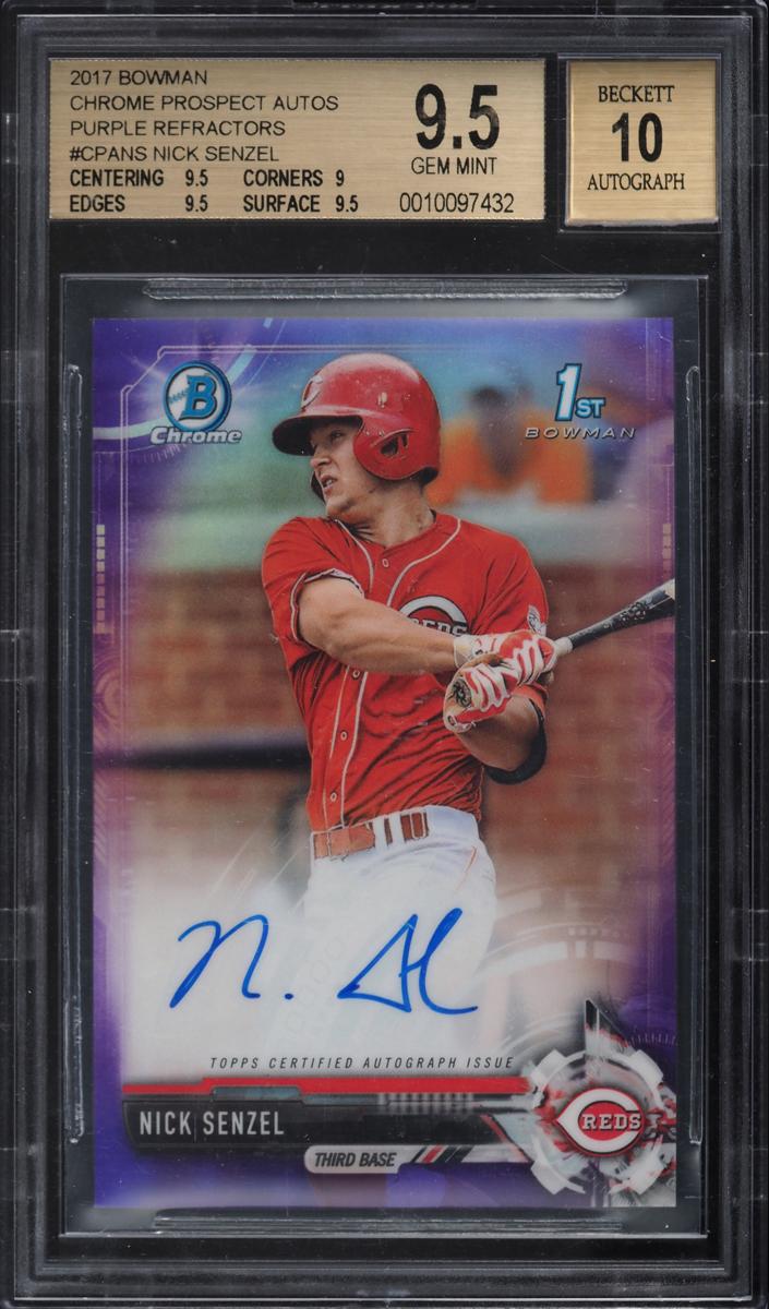 2017 Bowman Baseball Purple Refractor Nick Senzel #CPA-NS