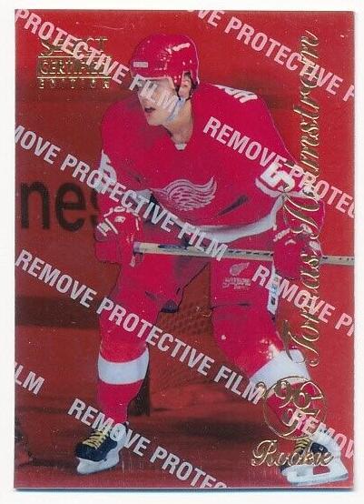 1996 Select Certified Tomas Holmstrom [Mirror Gold] #97 card