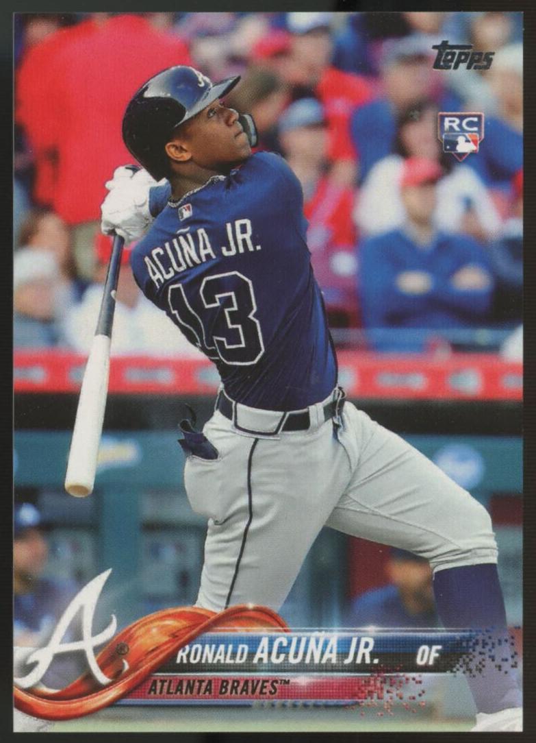 2018 Topps Ronald Acuna Jr. [Bat Down] #698 card