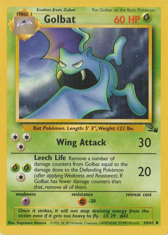 Golbat 1999 Pokemon Fossil
