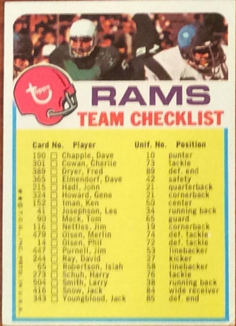 1973 Los Angeles Rams #NNO