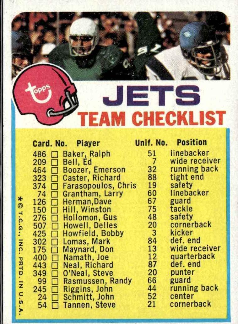 1973 New York Jets #NNO