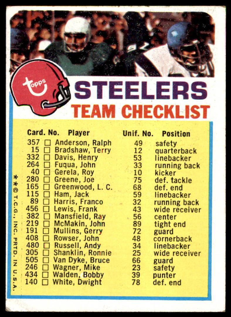 1973 Pittsburgh Steelers #NNO