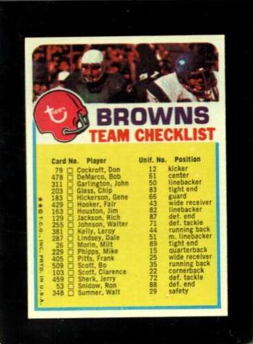 1973 Cleveland Browns #NNO