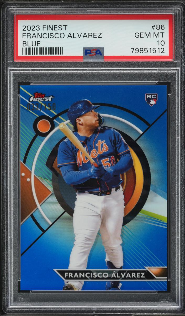 2023 Topps Finest Baseball Blue Francisco Alvarez #86 PSA 9