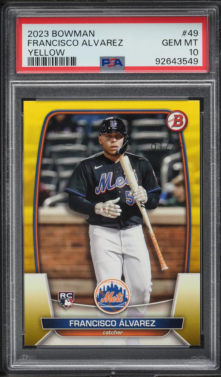 2023 Bowman Baseball Yellow Francisco Alvarez #49 PSA 10