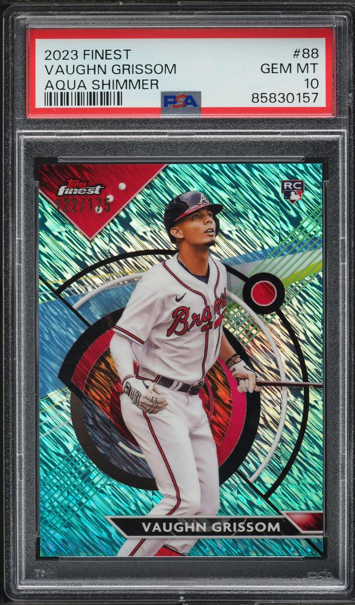2023 Topps Finest Baseball Aqua Shimmer Vaughn Grissom #88