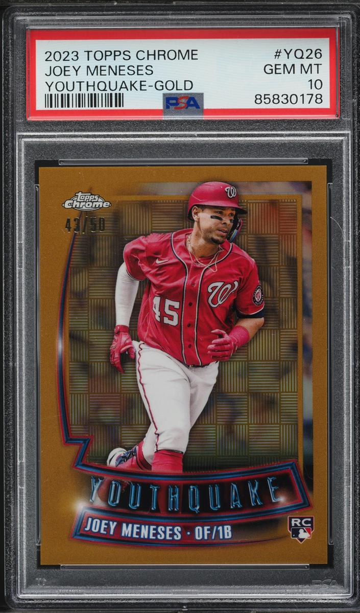 2023 Topps Chrome Baseball Gold Joey Meneses #YQ-26 PSA 10