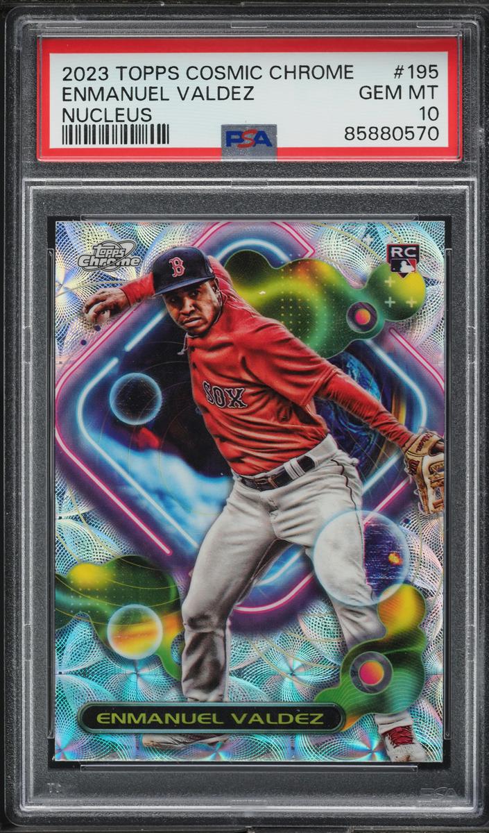 2023 Topps Cosmic Chrome Baseball Nucleus Enmanuel Valdez #195 PSA 9