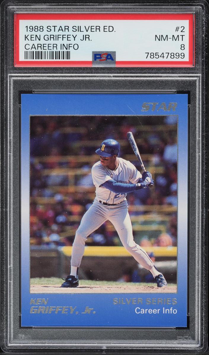 1988 Star Silver Baseball Career Info Ken Griffey Jr. #2 PSA 8