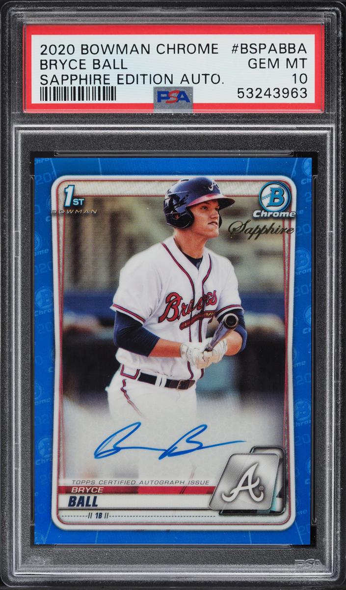 2020 Bowman Chrome Prospects Sapphire Baseball Bryce Ball #BSPA-BBA BGS 9