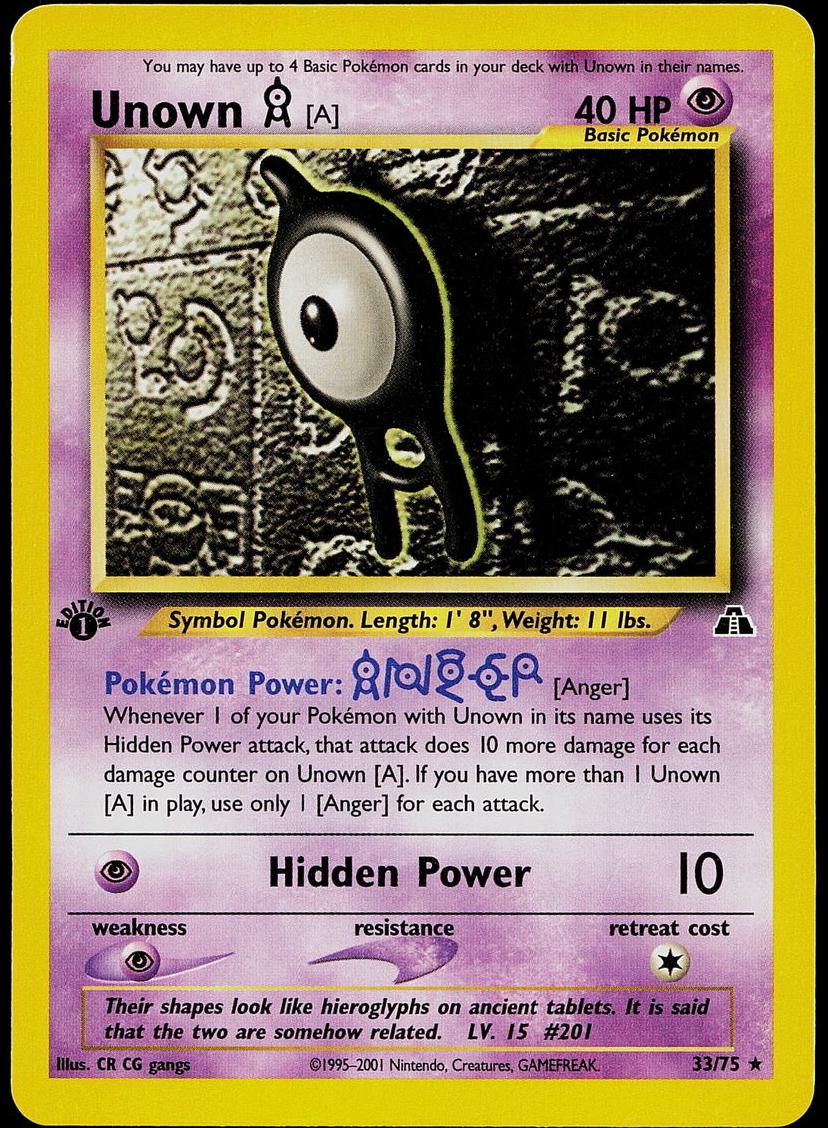 2001 Unown A [1st Edition] #33