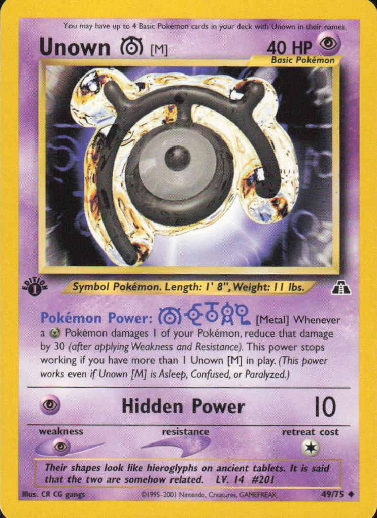 2001 Unown M [1st Edition] #49