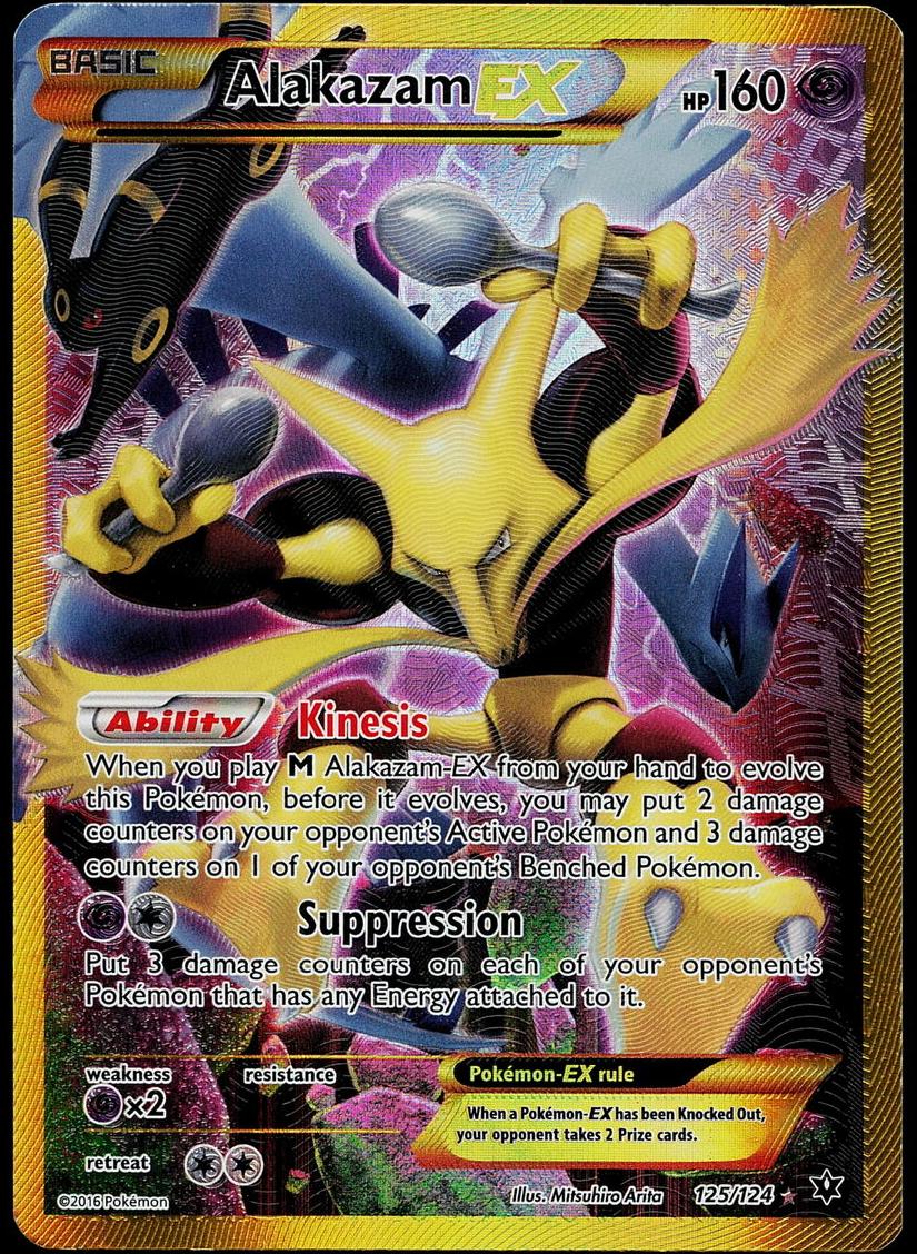 2016 Pokemon XY Fates Collide Full Art #125 Alakazam front
