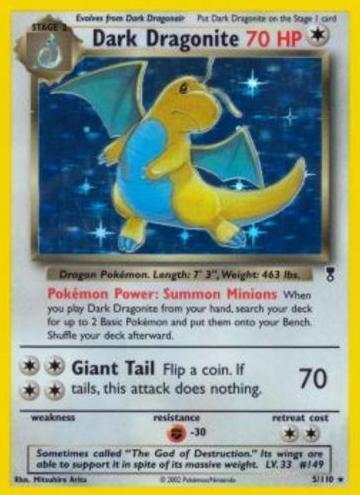 2002 Pokemon Holo #5 Dragonite front