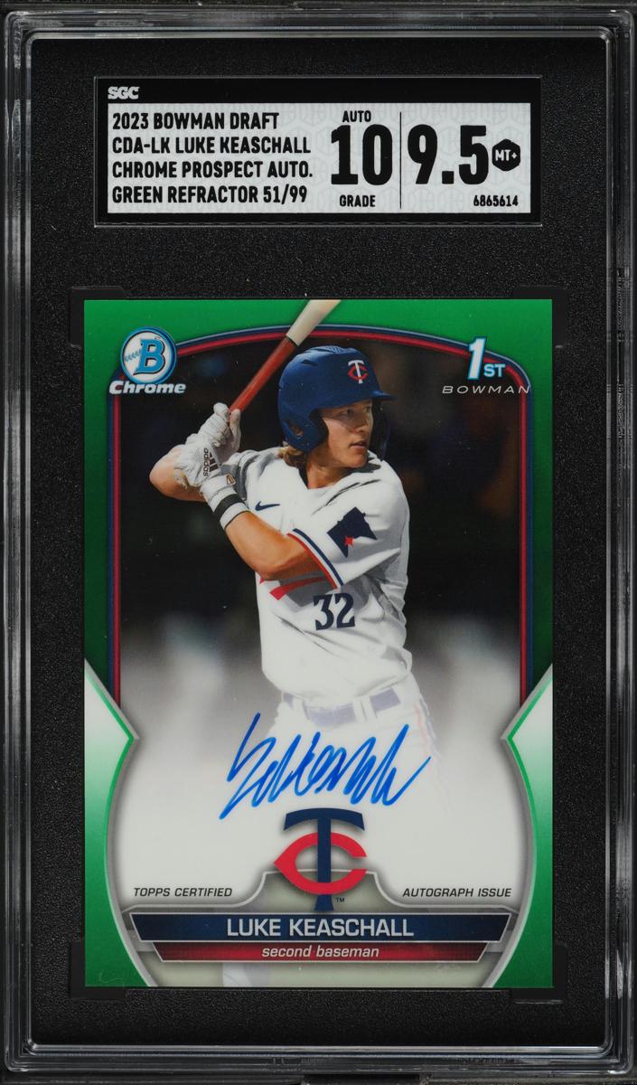 2023 Bowman Draft Chrome Baseball Green Luke Keaschall #CDA-LK PSA 8