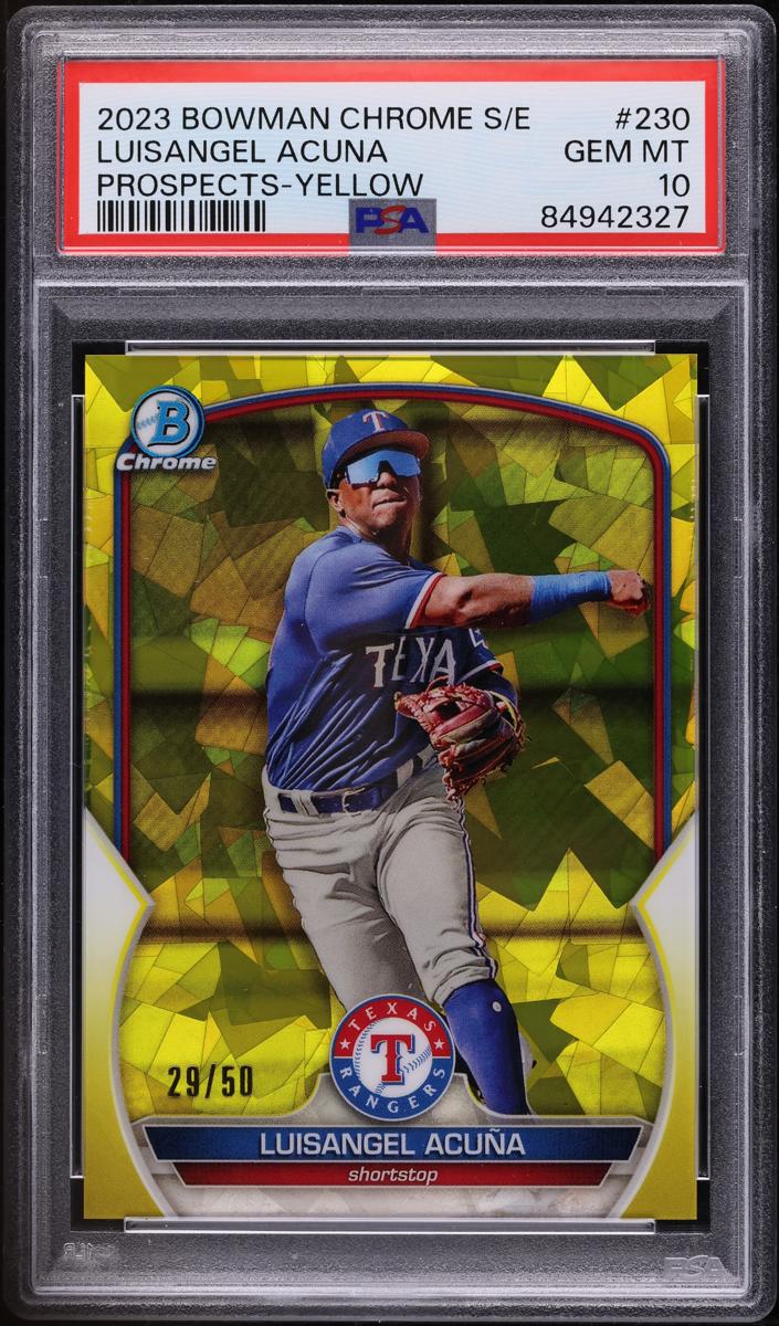 2023 Bowman Chrome Sapphire Baseball Yellow Luisangel Acuna #BCP-230 PSA 9
