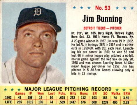 1963 Jim Bunning #53