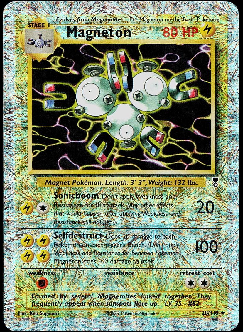 2002 Pokemon Foil #28 Magneton front