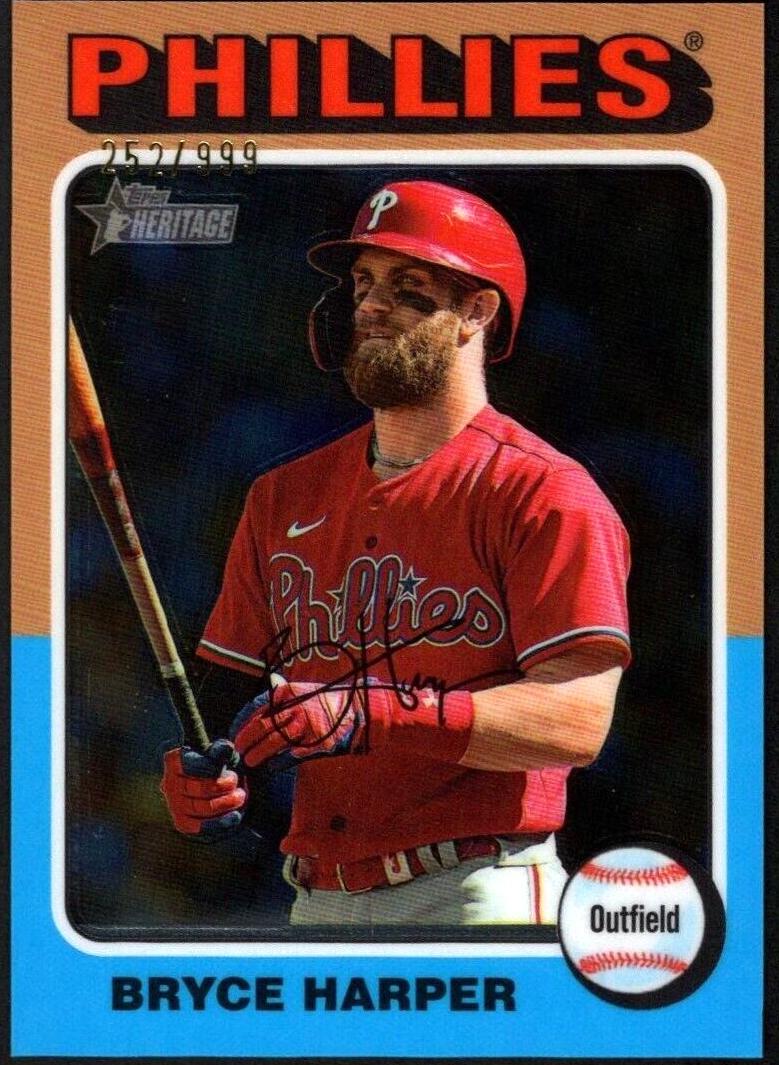 2024 Topps Heritage Chrome Bryce Harper #405 card