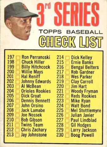 1967 Checklist 197-283 #191