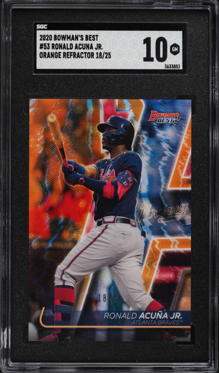 2020 Bowman's Best Baseball Orange Refractor Ronald Acuna Jr. #53