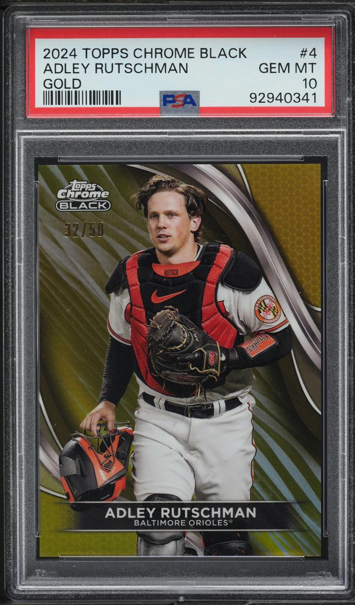 2024 Topps Chrome Black Baseball Gold Adley Rutschman #4 PSA 9