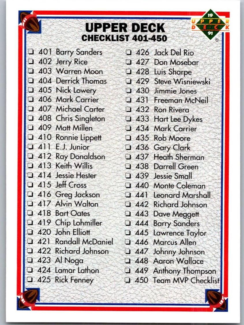 1992 Checklist 401-500  [Gold Hologram] #500
