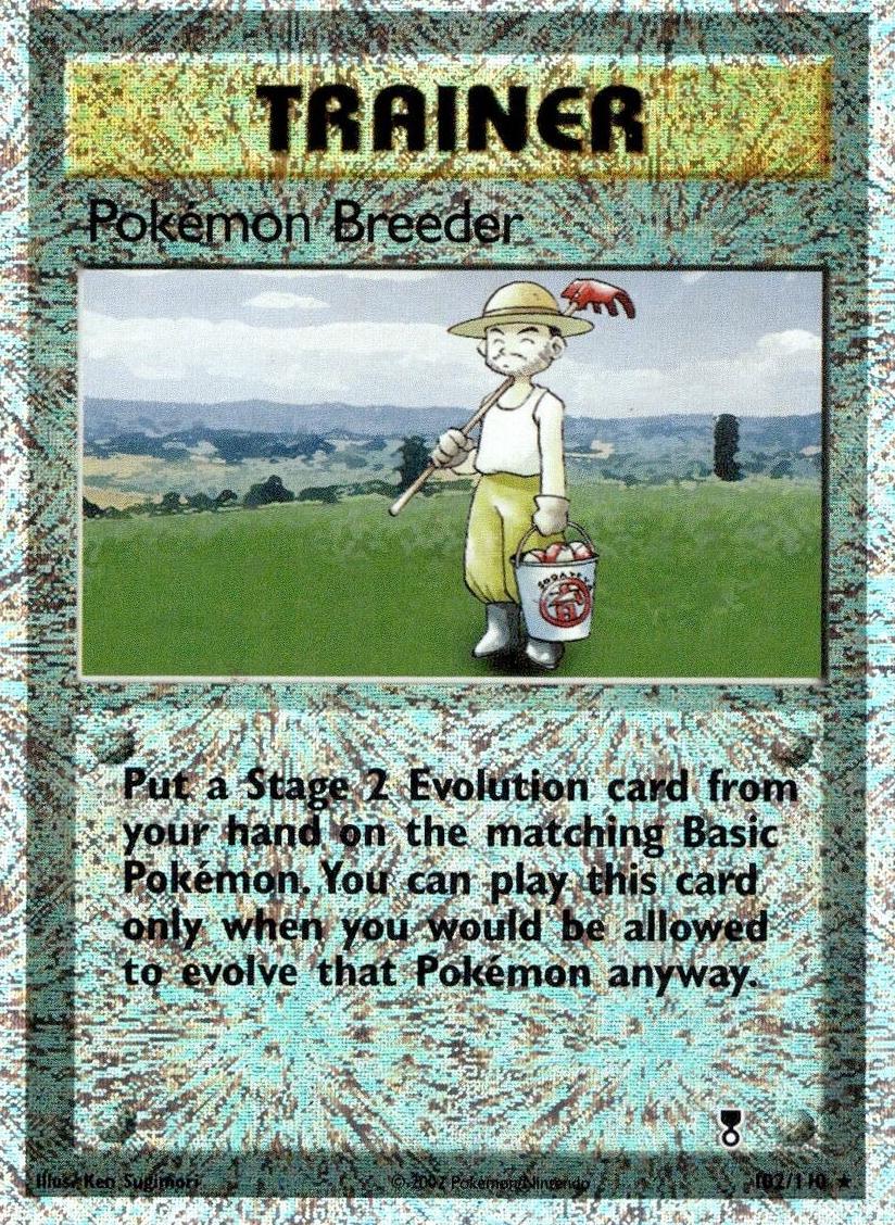 2002 Pokemon Reverse Holo #102 Legendary Breeder front