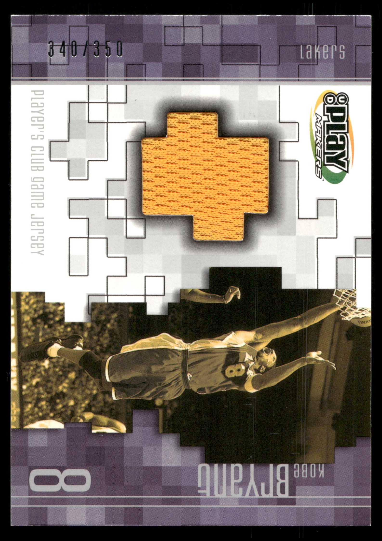 2001 Upper Deck Playmakers Kobe Bryant #KB-J card