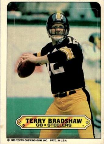 1983 Topps Stickers Insert Terry Bradshaw #5 card