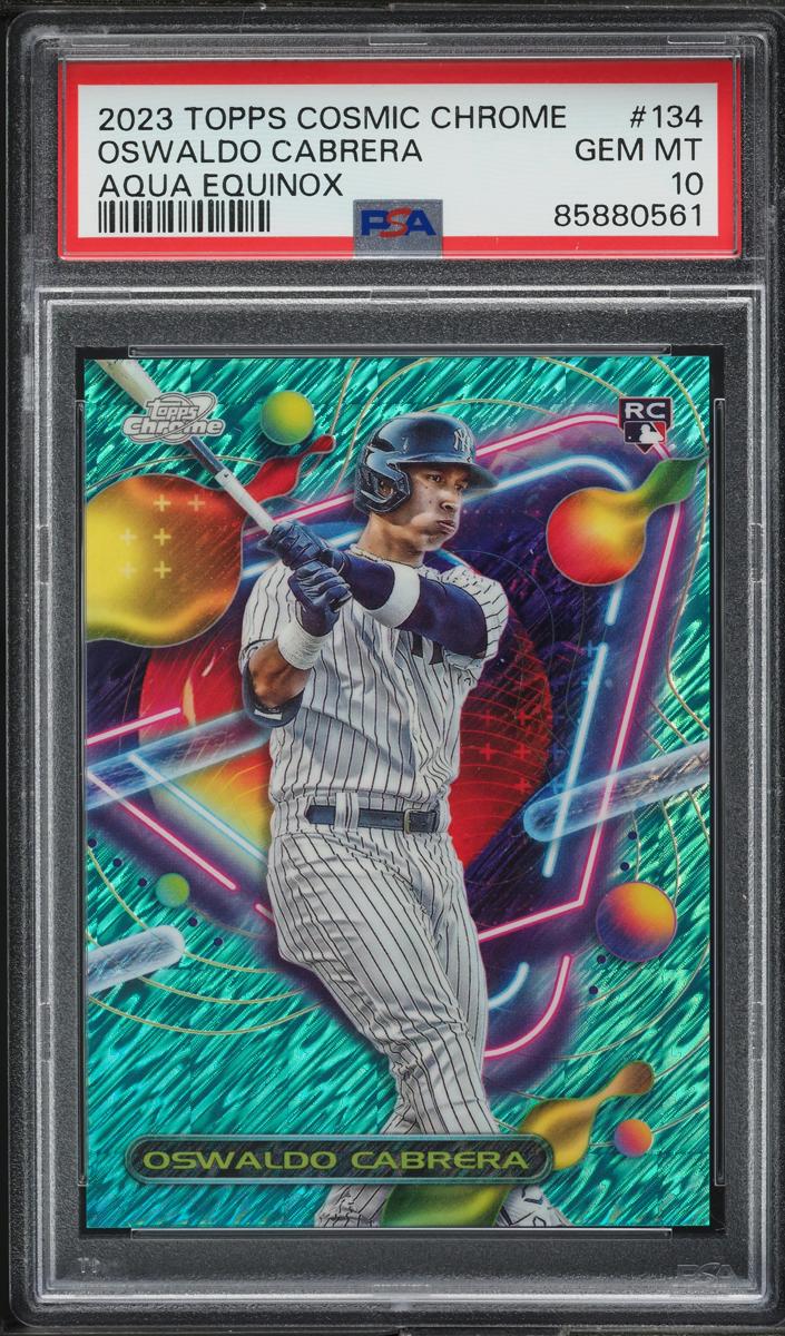 2023 Topps Cosmic Chrome Baseball Aqua Equinox Oswaldo Cabrera #134