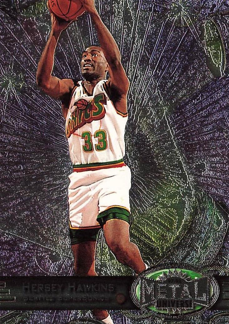 Hersey Hawkins 1997 Metal Universe Basketball