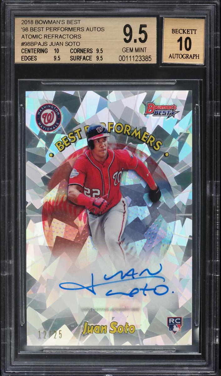 2018 Bowman's Best Baseball Atomic Juan Soto #98BPA-JS BGS 9