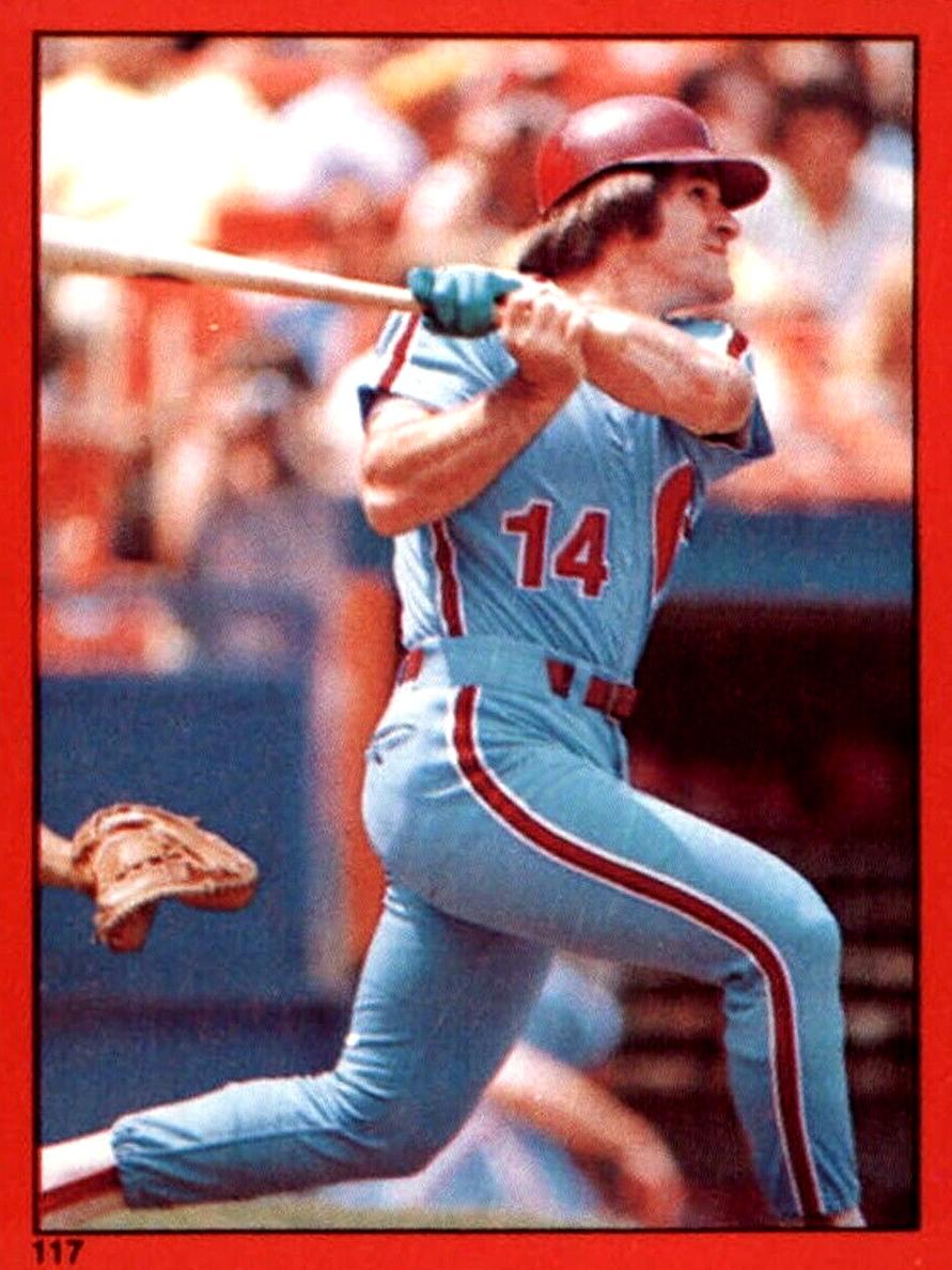 1982 Topps Stickers Pete Rose #117 card