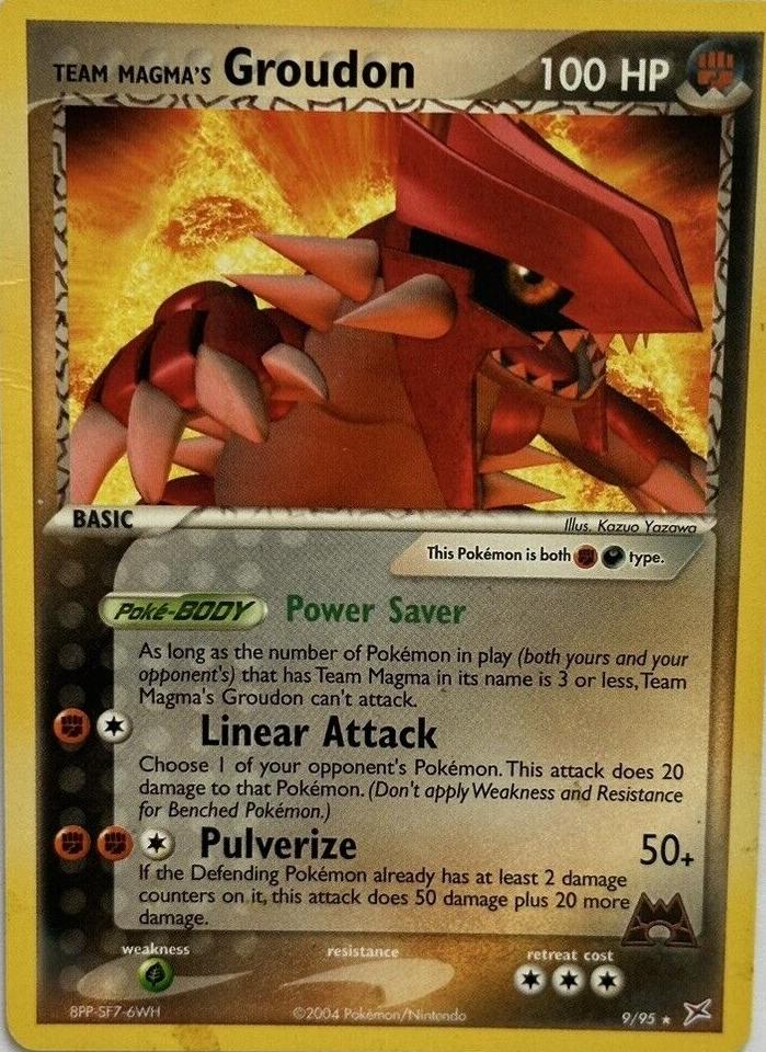 Team Magma's Groudon Holo 2004 Pokemon Ex Team Magma Vs. Team Aqua