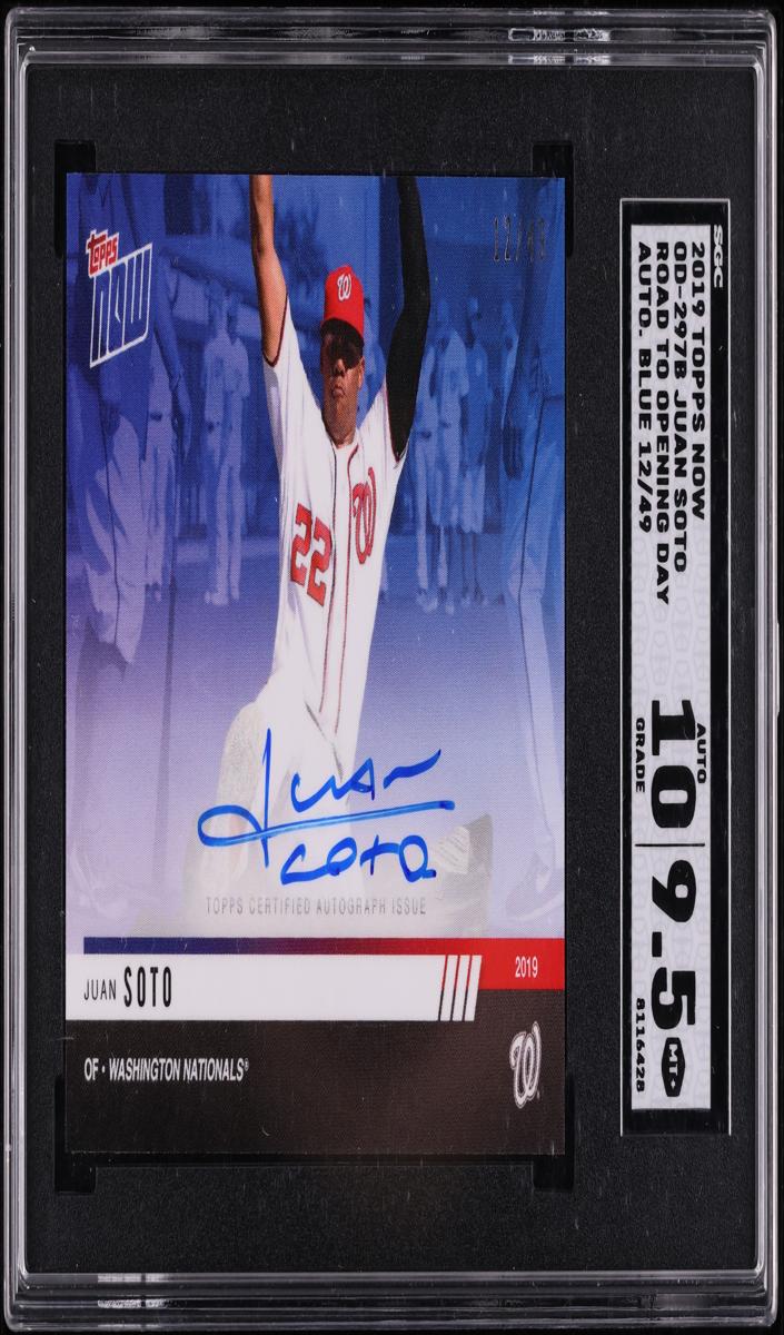 2019 Topps Now Road to Opening Day Baseball Blue Juan Soto #OD-297B SGC 9.5