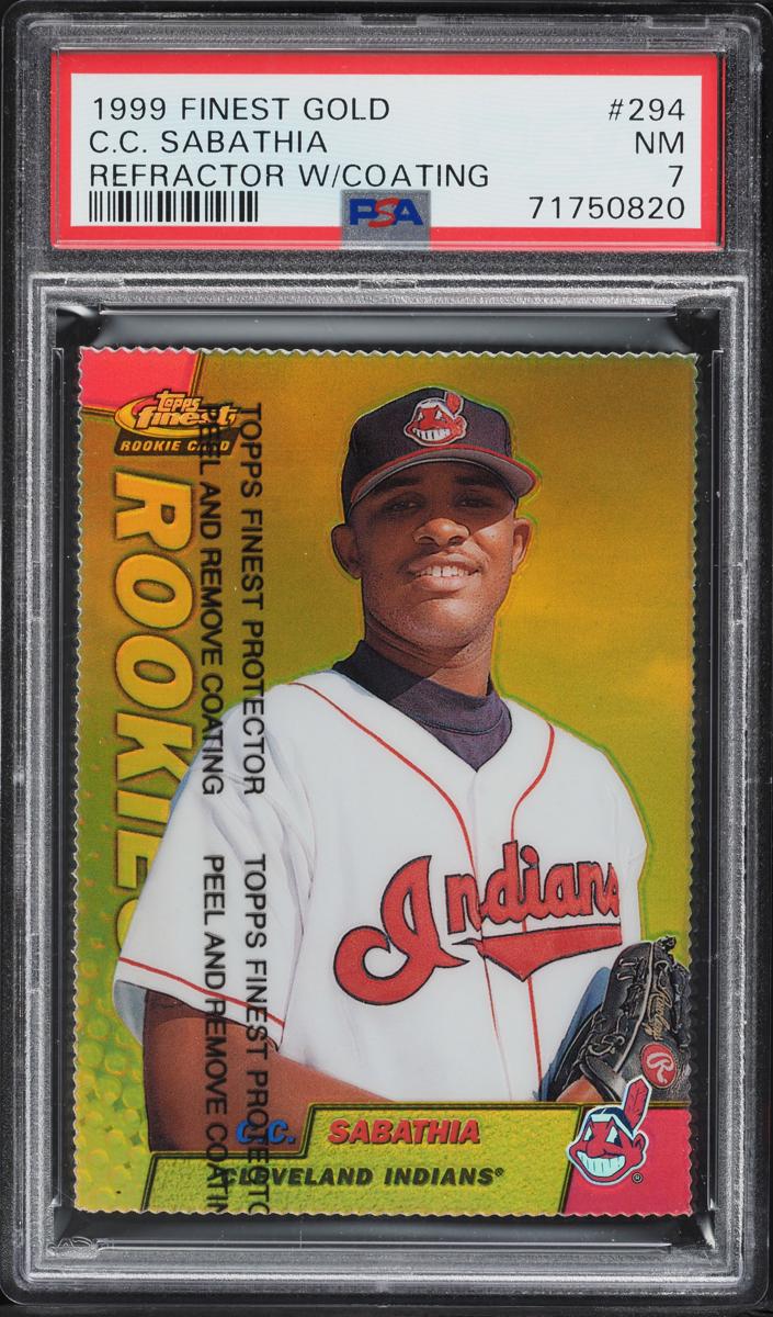 1999 Topps Finest Baseball Gold Refractor C.C. Sabathia #294 PSA 9