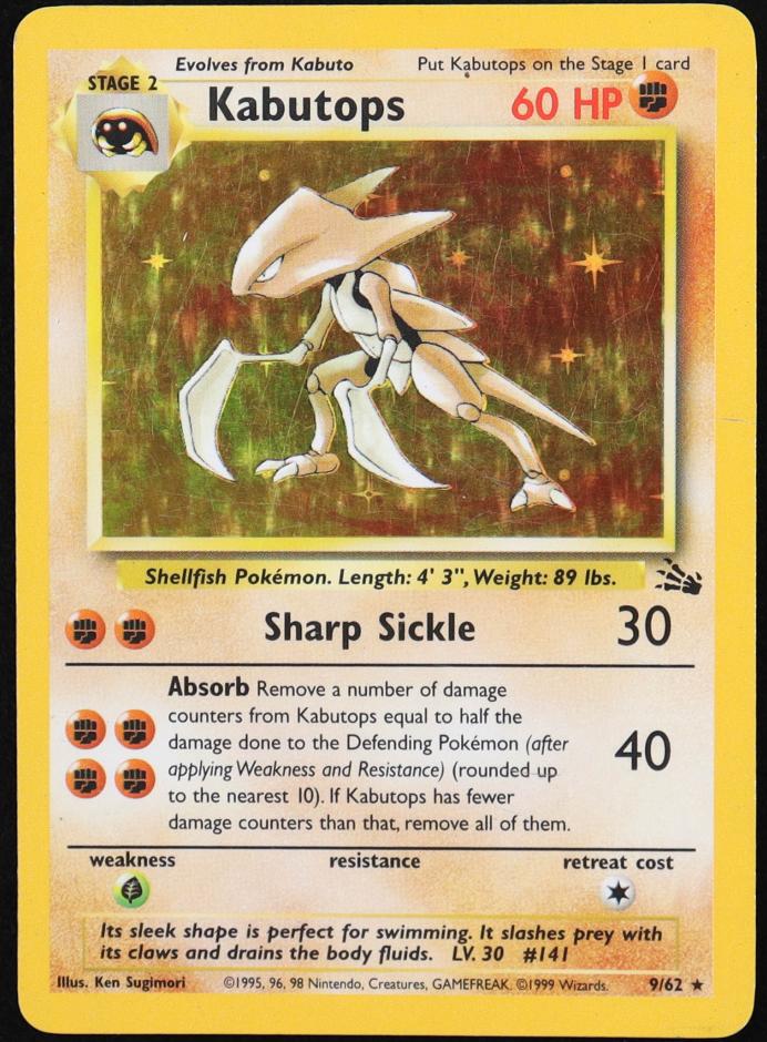 Kabutops Holo 1999 Pokemon Fossil