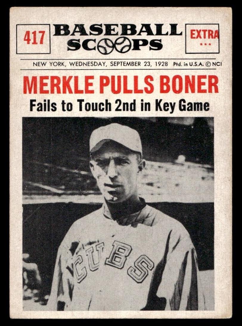 1961 NU-Card Scoops Fred Merkle #417 card