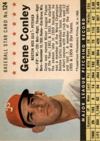 1961 Gene Conley [Perforated] #124