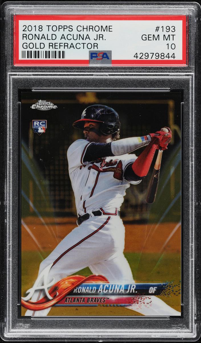 2018 Topps Chrome Baseball Gold Ronald Acuna Jr. #193 PSA 10