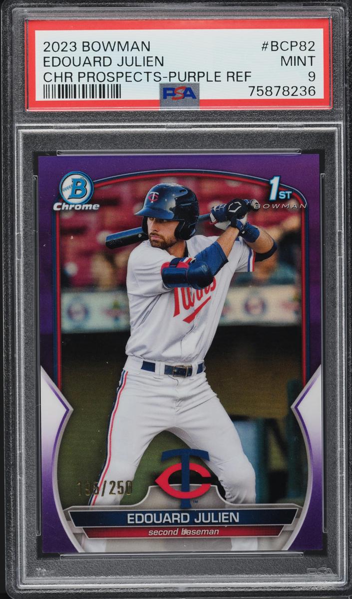 2023 Bowman Chrome Prospects Baseball Purple Edouard Julien #BCP-82 PSA 9