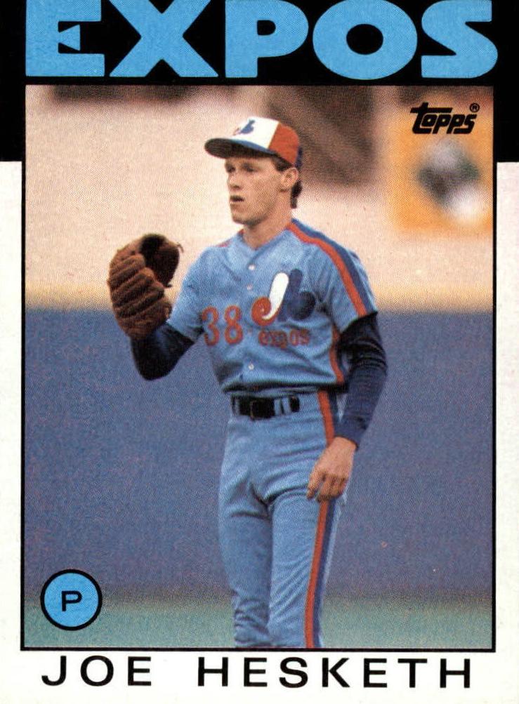 1986 Topps Joe Hesketh #472 card