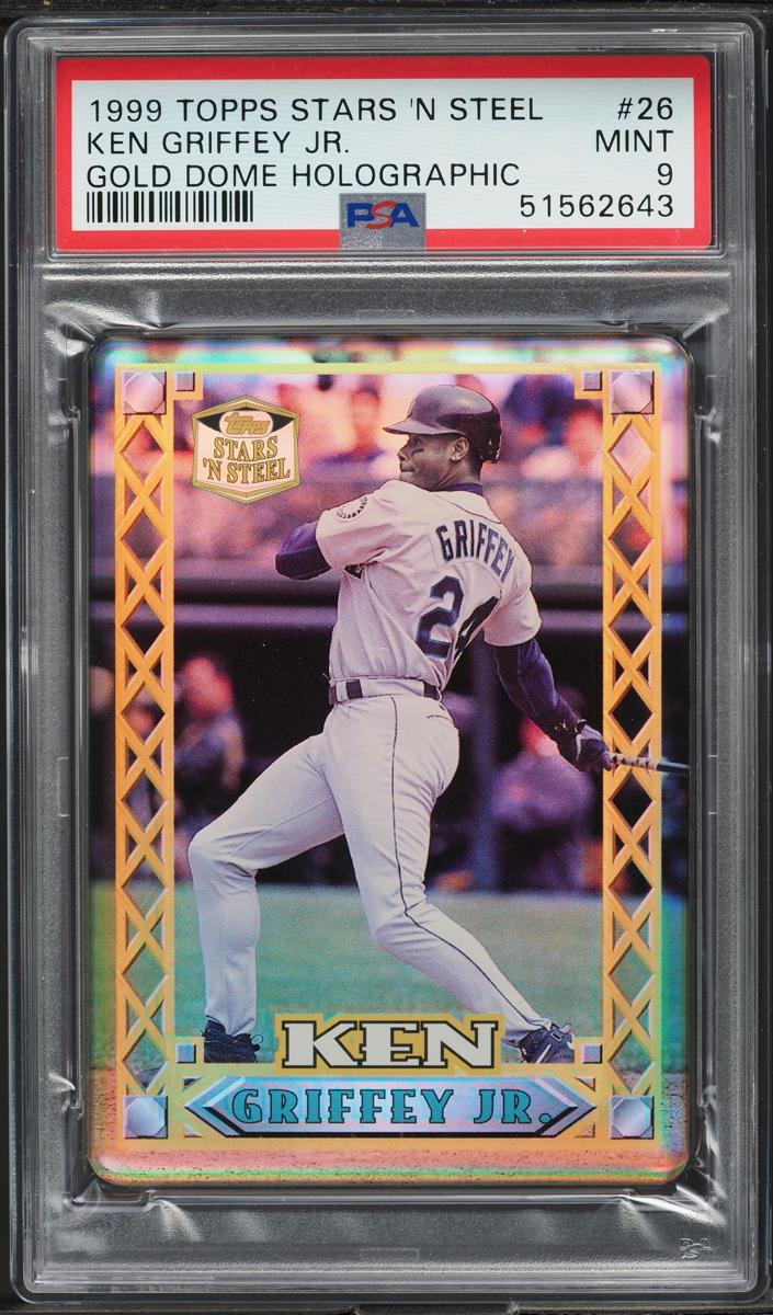 1999 Topps Stars 'N Steel Baseball Gold Domed Holographic Ken Griffey Jr. #26