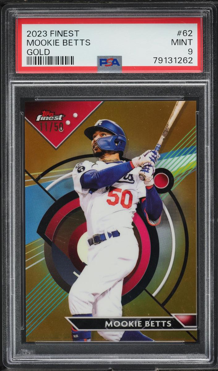 2023 Topps Finest Baseball Gold Mookie Betts #62 PSA 9