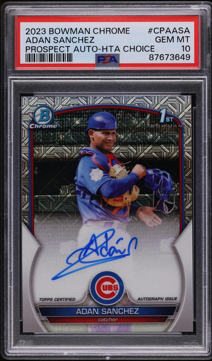2023 Bowman Chrome Prospects Baseball HTA Choice Adan Sanchez #CPA-ASA PSA 9