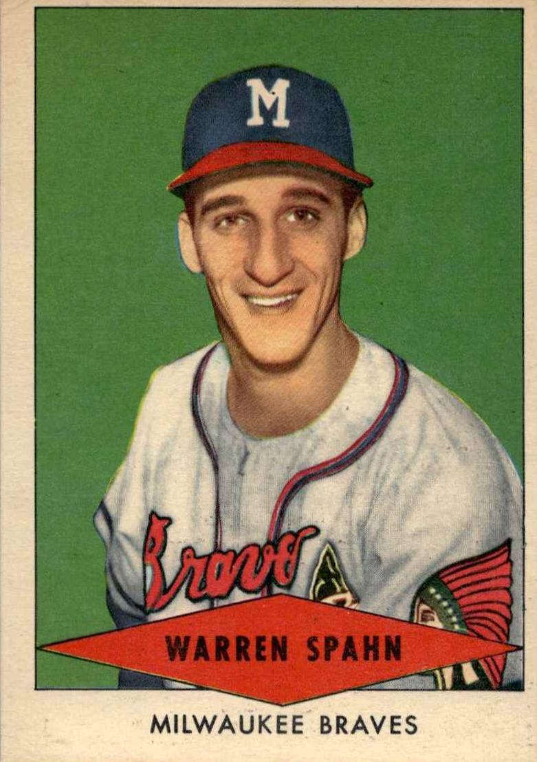 1954 Red Heart Dog Food Warren Spahn #NNO card