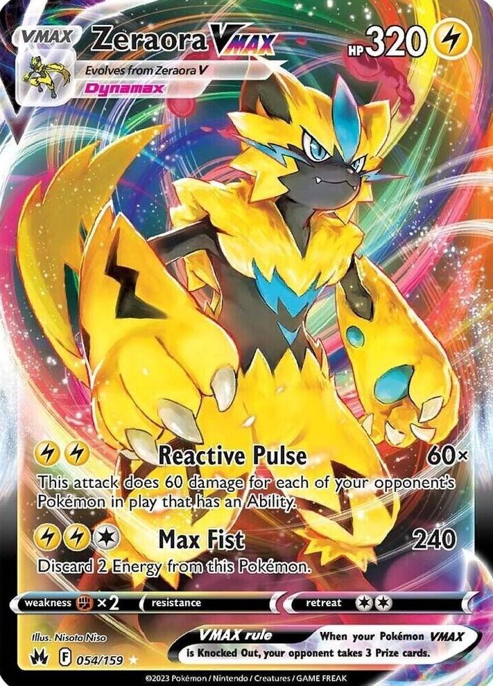 2023 Pokemon Crown Zenith Full Art #054 Zeraora Vmax front