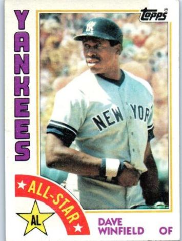 1984 Topps HAND CUT #402 Dave Winfield front